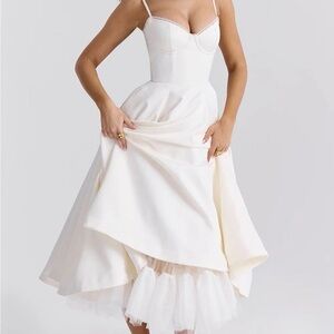 Lavish Ivy Selene Midi Dress in White